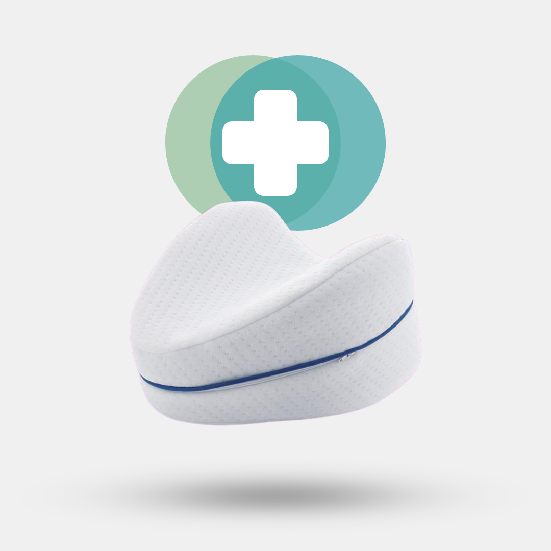 LegComfort Pillow crafted from memory foam, designed for orthopedic support and pain relief in knees, hips, and back, featuring a unique heart shape, breathable fabric, and non-slip design for optimal sleeping comfort