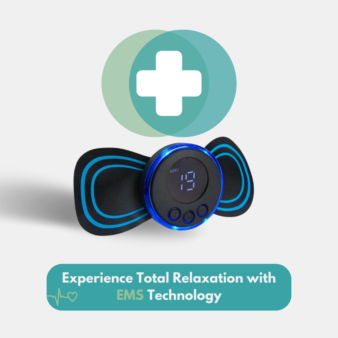 Compact and versatile EMS Body Massager, suitable for neck, back, and leg pain relief. Features include adjustable intensity, portable design, and easy-to-use interface, ideal for muscle relaxation and targeted pain therapy